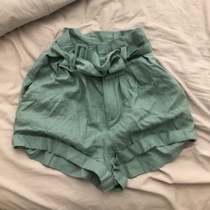 Urban outfitters mint paper bag shorts